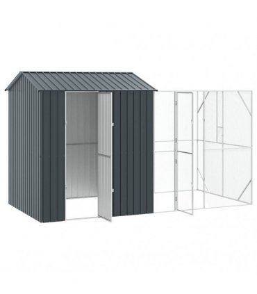 vidaXL Bird Cage Anthracite 418 x 210 x 247 cm Galvanised Steel