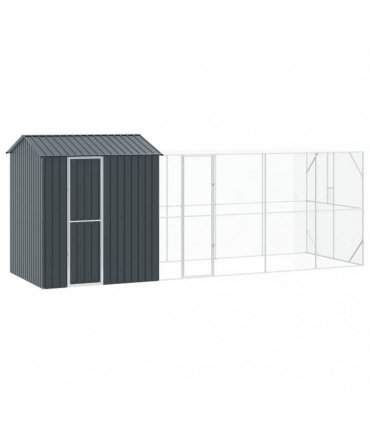 vidaXL Bird Cage Anthracite 621 x 208 x 247 cm Galvanised Steel
