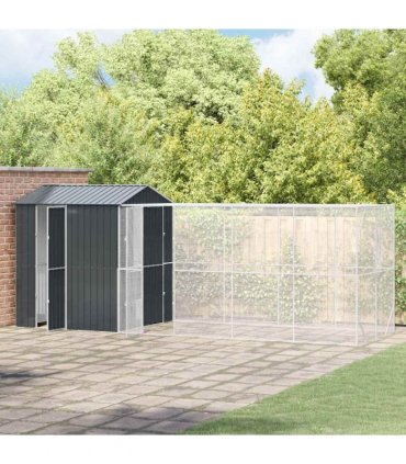 vidaXL Bird Cage Anthracite 621 x 208 x 247 cm Galvanised Steel