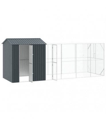 vidaXL Bird Cage Anthracite 621 x 208 x 247 cm Galvanised Steel