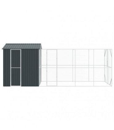vidaXL Bird Cage Anthracite 621 x 208 x 247 cm Galvanised Steel