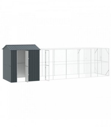 vidaXL Bird Cage Anthracite 824 x 208 x 247 cm Galvanised Steel