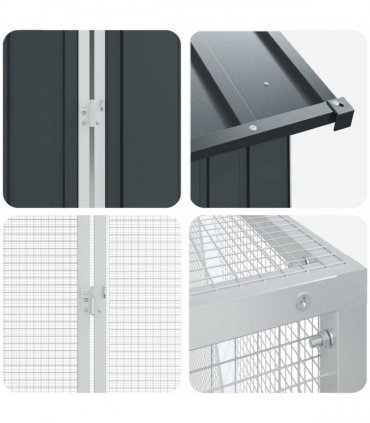 vidaXL Bird Cage Anthracite 824 x 208 x 247 cm Galvanised Steel
