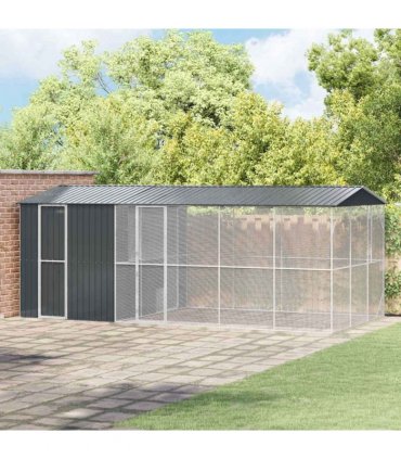 vidaXL Bird Cage Anthracite 645 x 310 x 247 cm