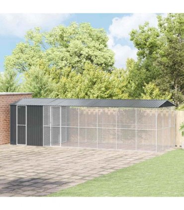 vidaXL Bird Cage Anthracite 860 x 310 x 247 cm