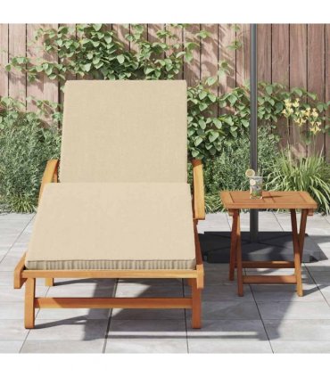 vidaXL Sun Lounger 2 pcs Solid Acacia Wood Beige