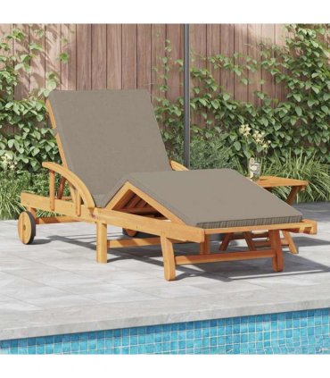 vidaXL Sun Lounger 2 pcs Solid Acacia Wood Taupe