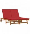 vidaXL Sun Lounger Brown 125 x 200 x 84 cm Solid Acacia Wood