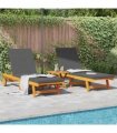 vidaXL Sun Lounger 2 pcs Solid Acacia Wood Brown