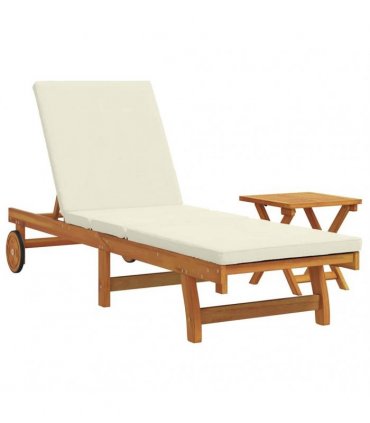 vidaXL Sun Lounger 2 pcs Solid Acacia Wood Brown