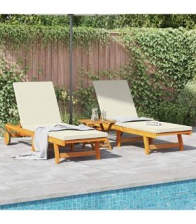 vidaXL Sun Lounger 3 pcs Solid Acacia Wood Brown