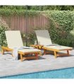 vidaXL Sun Lounger 3 pcs Solid Acacia Wood Brown