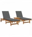 vidaXL Sun Lounger 3 pcs Solid Acacia Wood Brown
