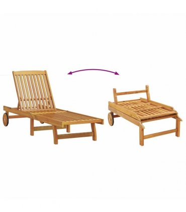vidaXL Sun Lounger 3 pcs Solid Acacia Wood Brown