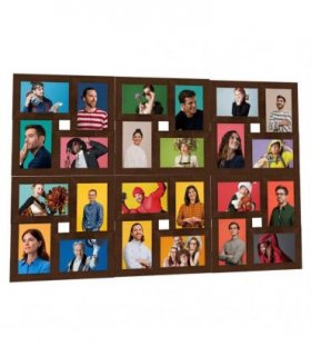vidaXL Collage Photo Frame for 24x(10x15 cm) Picture Dark Brown MDF
