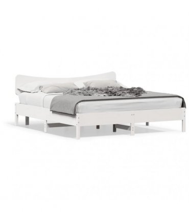 vidaXL Bed Frame without Mattress White 200x200 cm Solid Wood Pine