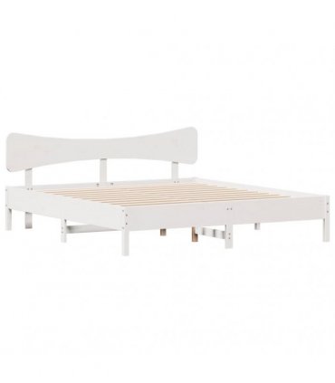 vidaXL Bed Frame without Mattress White 200x200 cm Solid Wood Pine