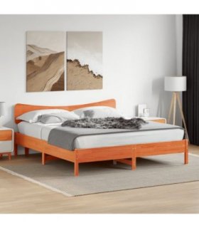 vidaXL Bed Frame without Mattress Wax Brown 200x200 cm Solid Wood Pine