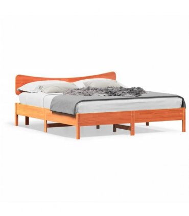vidaXL Bed Frame without Mattress Wax Brown 200x200 cm Solid Wood Pine