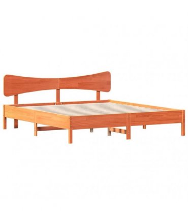 vidaXL Bed Frame without Mattress Wax Brown 200x200 cm Solid Wood Pine