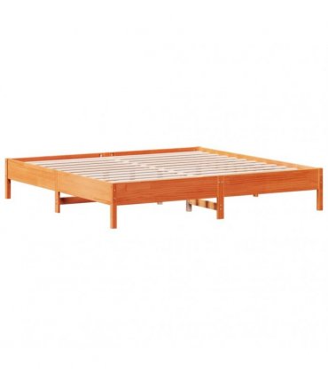 vidaXL Bed Frame without Mattress Wax Brown 200x200 cm Solid Wood Pine
