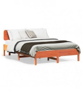 vidaXL Bed Frame without Mattress Wax Brown 140x200 cm Solid Wood Pine