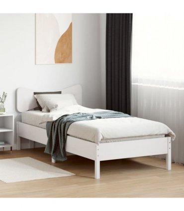 vidaXL Bed Frame without Mattress White 100x200 cm Solid Wood Pine