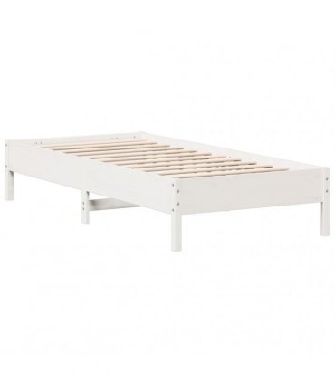vidaXL Bed Frame without Mattress White 100x200 cm Solid Wood Pine