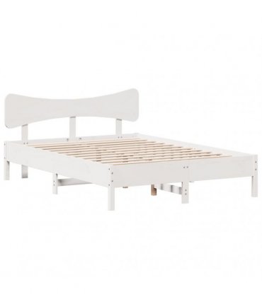 vidaXL Bed Frame without Mattress White 120x190 cm Solid Wood Pine