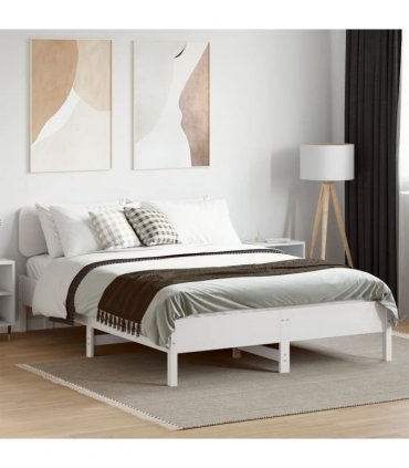 vidaXL Bed Frame without Mattress White 120x190 cm Solid Wood Pine