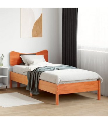vidaXL Bed Frame without Mattress Wax Brown 90x190 cm Solid Wood Pine