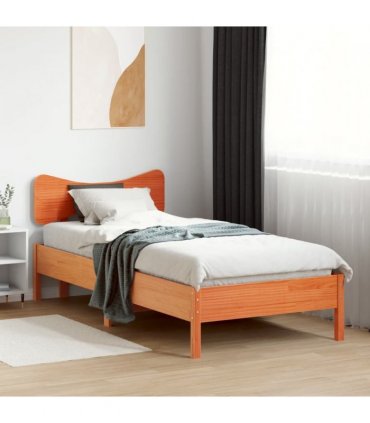 vidaXL Bed Frame without Mattress Wax Brown 75x190 cm Solid Wood Pine