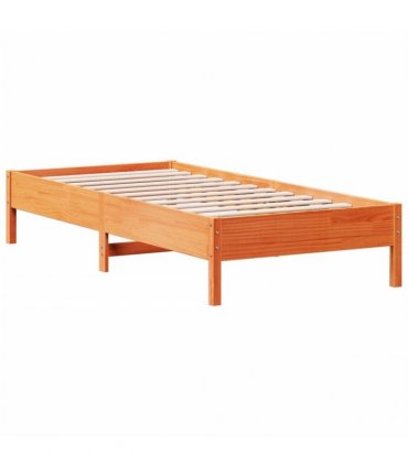 vidaXL Bed Frame without Mattress Wax Brown 75x190 cm Solid Wood Pine
