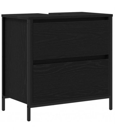 vidaXL Bathroom Furniture Set 5 pcs Black Engineered wood
