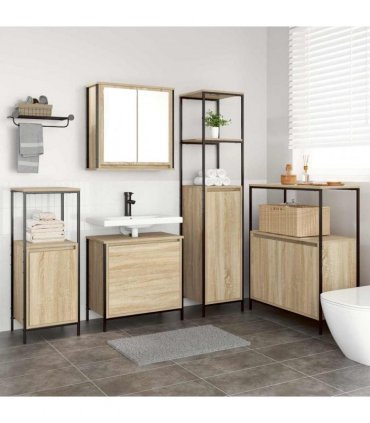 vidaXL Bathroom Furniture Set 5 pcs Beige Engineered wood