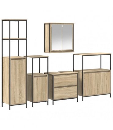 vidaXL Bathroom Furniture Set 5 pcs Beige Engineered wood