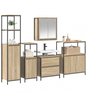 vidaXL Bathroom Furniture Set 5 pcs Beige Engineered wood