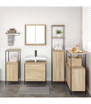 vidaXL Bathroom Furniture Set 5 pcs Beige Engineered wood