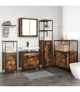 vidaXL Bathroom Furniture Set 5 pcs Brown Engineered wood