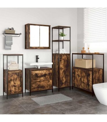 vidaXL Bathroom Furniture Set 5 pcs Brown Engineered wood