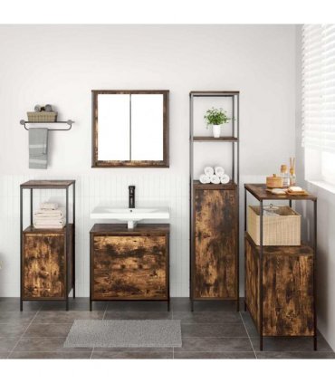 vidaXL Bathroom Furniture Set 5 pcs Brown Engineered wood