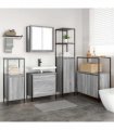 vidaXL Bathroom Furniture Set 5 pcs Grey Engineered wood