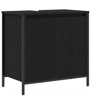vidaXL 2 Piece Bathroom Furniture Set Black Oak Engineered Wood