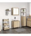 vidaXL 2 Piece Bathroom Furniture Set Sonoma Oak Engineered Wood
