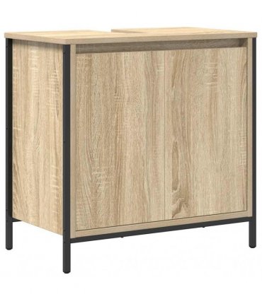 vidaXL 2 Piece Bathroom Furniture Set Sonoma Oak Engineered Wood