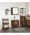vidaXL 2 Piece Bathroom Furniture Set Smoked Oak Engineered Wood