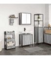 vidaXL 2 Piece Bathroom Furniture Set Grey Sonoma Engineered Wood