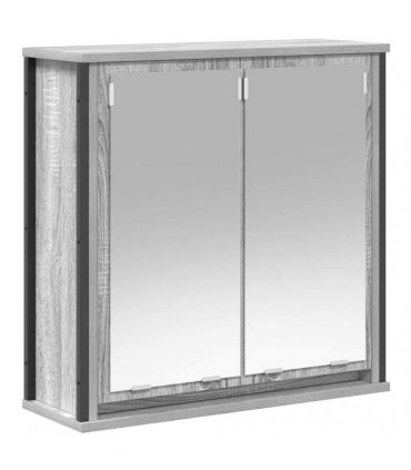 vidaXL 2 Piece Bathroom Furniture Set Grey Sonoma Engineered Wood