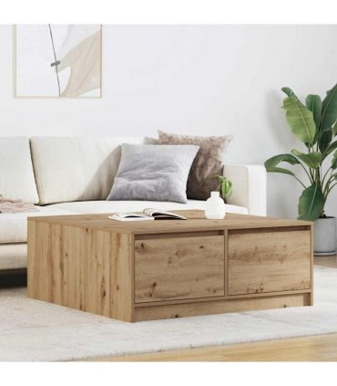 vidaXL Coffee Table with Drawers Artisan Oak 100x100x40 cm