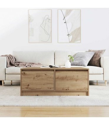 vidaXL Coffee Table with Drawers Artisan Oak 100x100x40 cm